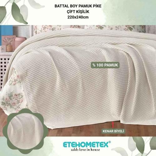 ETEHOMETEX HAVUZLU PİKE ÇİFT KİŞİLİK 220X240CM KREM 8696474231654