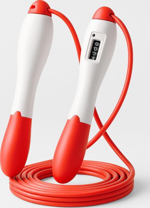 Atlama İpi Uzunluk Ayarlanabilir Mekanik Sayaçlı Ayarlı Göstergeli Atlama İpi Jump Rope Kırmızı 5006