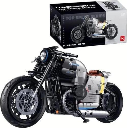 Teknik Motosiklet Yapım Seti 508 parça 1:8 Ölçekli 8+ yaş Model Kiti hediye yapı blok oyuncak seti