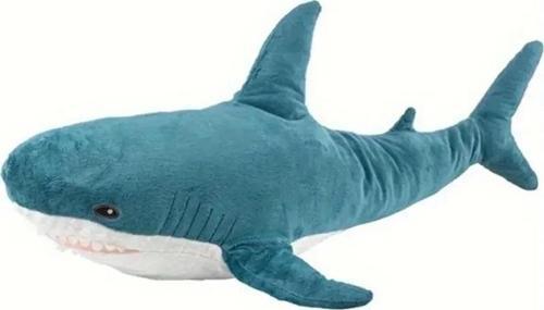 Sevimli Peluş Köpekbalığı Yumuşak Mavi & Beyaz Dolgu Oyuncak 45 cm
