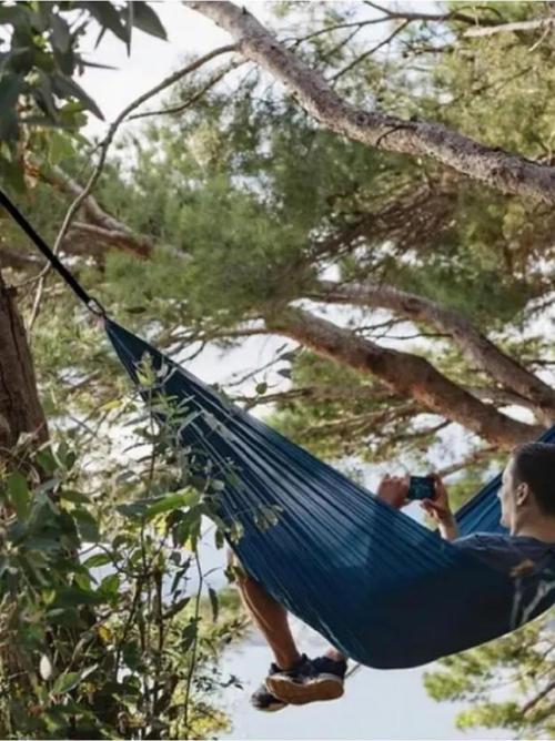 140x275 cm Hamak 200 Kg Taşıma Kolay Kurulum Bahçe Piknik Yazlık Kamp Hamağı Outdoor Salıncak