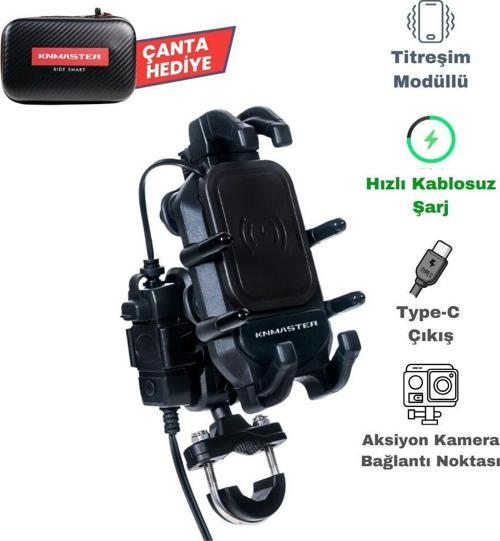 TT-860WU Kablosuz Şarjlı Tüm Motosikletlere Uyumlu Telefon Tutucu