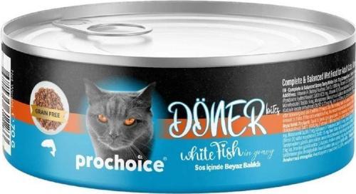 Döner Bites Sos İçinde Beyaz Balıklı Yetişkin Kedi Konservesi 70 Gr