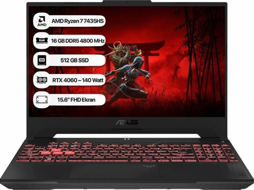 Tuf FA507NVR-LP158 Ryzen 7 7435HS 16GB 512GB SSD Rtx 4060 8gb 140W 15.6" Taşınabilir Bilgisayar