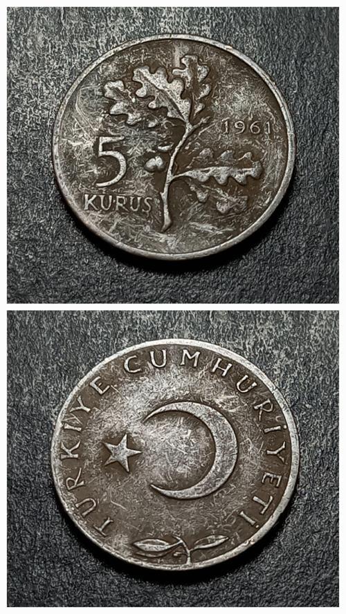Escoines 399636873438c0079d 5Kuruş 1961 Eski Madeni Para