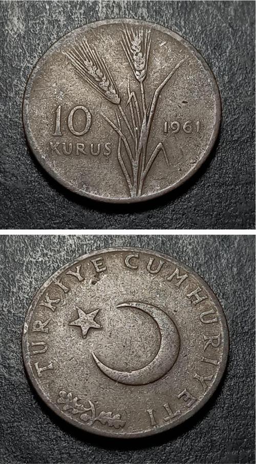 Escoines 399636873460037a4f 10Kuruş 1961 Eski Madeni Para