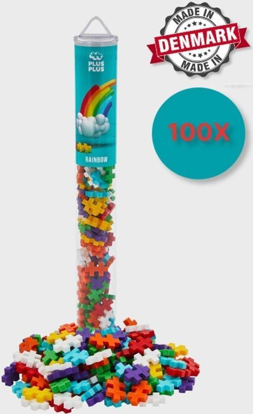 Plus - Plus Minecraft Temalı Silindir Kutuda Gökkuşağı Yapı Oyuncağı - Rainbow ( 100 Parça ) 4265
