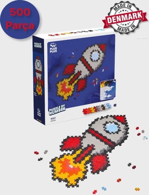 Plus - Plus Minecraft Temalı Puzzle By Number Rocket - Numaralı Roket Puzzle Lego Yapı Oyuncağı 3930