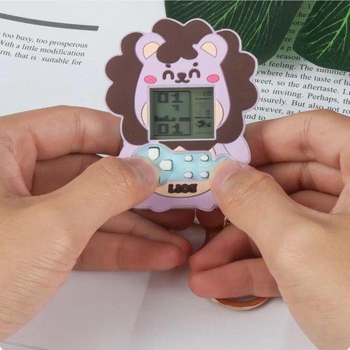 Pastel Renkli Yumuşak Silikon Kılıflı Mini Tetris Konsol Oyunlu Anahtarlık