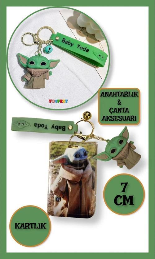Star Wars Mandalorian The Child Grogu Baby Yoda Figür Anahtarlık Ve Kartlık 2 Si Bir Arada - Model 4