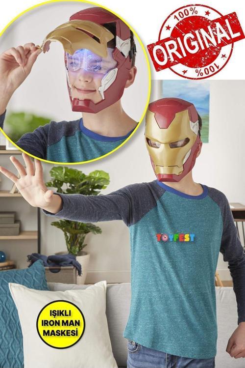 Iron Man Işıklı Flip Up Mask Brown - Elektronik  Maske