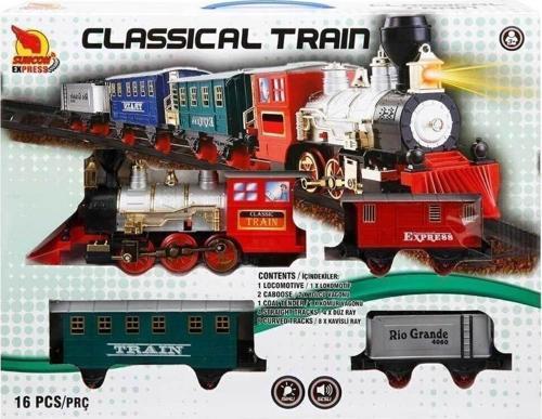 01551 Sesli Ve Işıklı Klasik Tren Seti 16 Parça