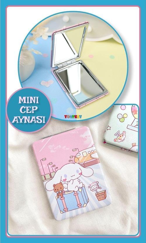 Cinnamoroll Figürlü Mini Cep Aynası 8.6 Cm X 6.2 Cm - Uçak Seyahat Model 3
