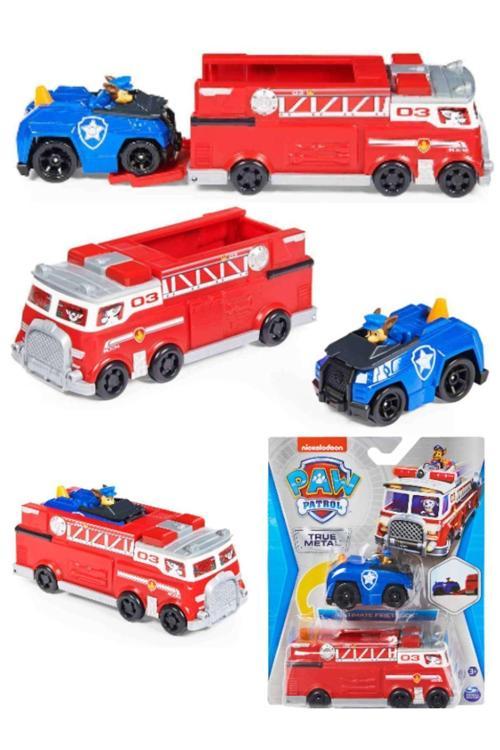 Paw Patrol True Metal İtfaiye Ekibi Aracı - Marshall Ve Chase Arabaları 6 - 12 Cm