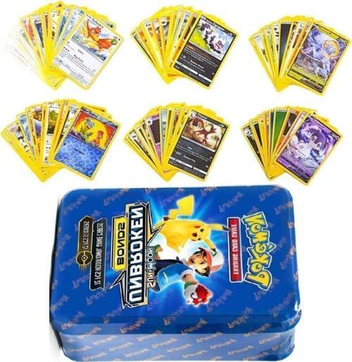 Lisanssız Pokemon 72Li Oyun Kartı Metal Kutu Sun Moon Unbroken Bonds
