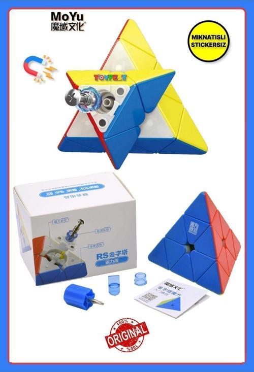 Moyu Rs Pyramid Magnetic Cube - Mıknatıslı Standlı Tornavidalı Stickersız Akıl Zeka Rübik Küp