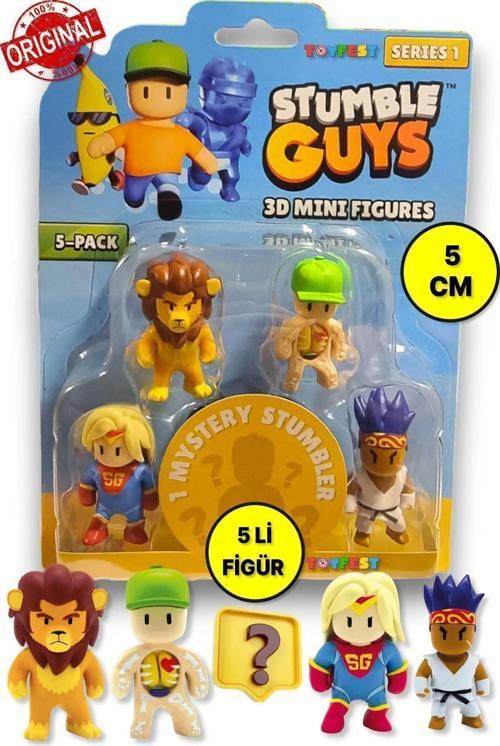 Stumble Guys Seri 1 - 3D Mini 1 İ Sürpriz Olan 5 Li Figür Seti - Super Gal Leonidas