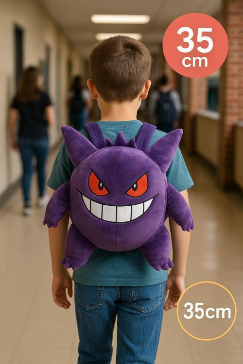 Pokemon Gengar Peluş Sırt Çantası - 35 Cm