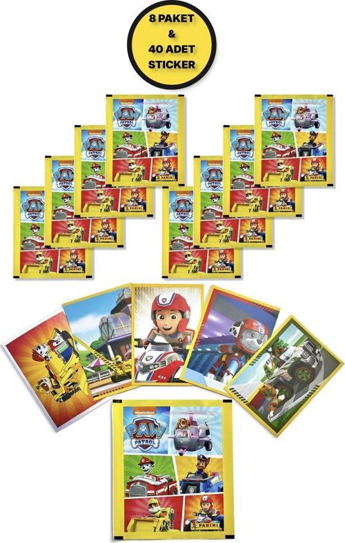 Sarı Seri Panini Paw Patrol Sticker Çıkartma - 8 Paket ( 40 Adet Sticker )
