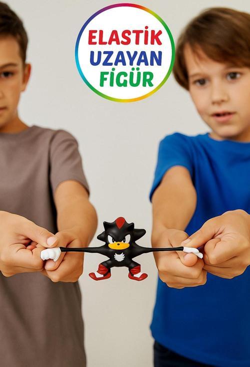 Goojitzu Squishi Esnek Uzayan Yumuşak Sonic Mini Tekli Figür - Shadow - 5 Cm
