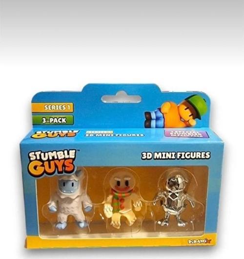 Stumble Guys Seri 1 - 3D Mini 3 Lü Figür Seti - 3 Adet Megalodon Hazmat Nbc Glowman - 5 Cm