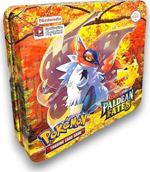 Lisanssız Pokemon Scarlet &Violet Paldean Fates Tin Box Tcg Metal Kutulu Pokemon Kart Seti - Model4