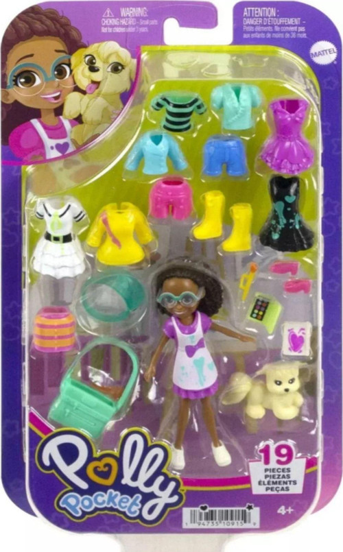 Polly Pocket Fashion Pack - Evcil Hayvanlı Aksesuarlı Moda Kombin Eğlencesi Oyun Seti