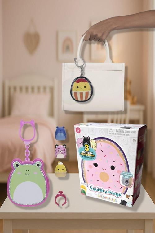 Squish - A - Longs Mini Squish Sürpriz Figür Seti – Anahtarlık Yüzük & 3 Mini Karakterli Oyun Kutusu