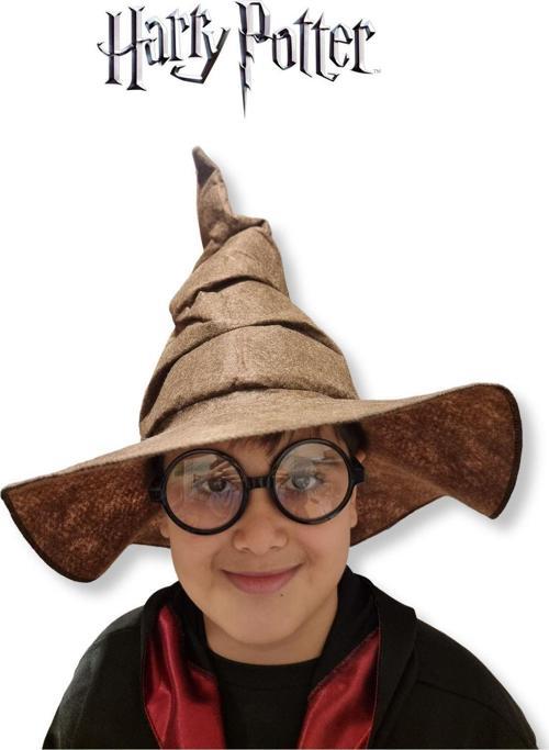 Harry Potter Figür Kostüm Aksesuarı Çocuk Boy Şapka Keçe Kumaş Kıvrımlı Kahverengi 6 Yaş +