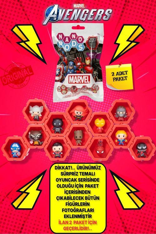 4 Adet Wıb Marvel Avengers Kahramanları Nano Pods Blind Bag Sürpriz Figür - 4 Adet