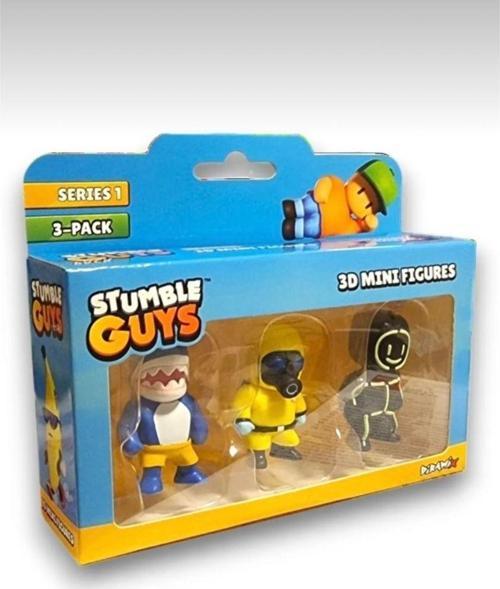 Stumble Guys Seri 1 - 3D Mini 3 Lü Figür Seti - 3 Adet Hatshepsut Anubis Krom Goldheart - 5 Cm