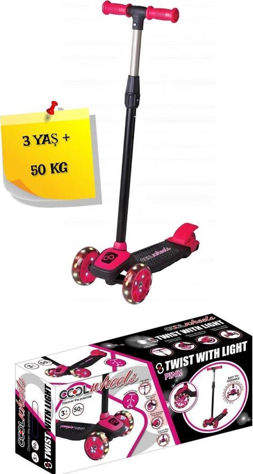 3 Tekerlekli Işıklı Scooter Pembe Renk - 3 Yaş +