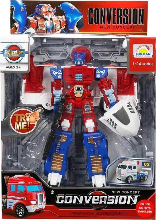 1:24 Sesli Ve Işıklı Dönüşebilen Robot 22 Cm
