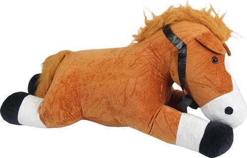 Peluş Yatan Kahverengi At 75 Cm.