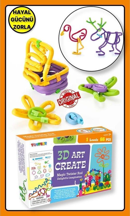 3D Art Create Magıc Twıster Rod - 3 Boyutlu Eğitici Model Yapma Oyun Seti