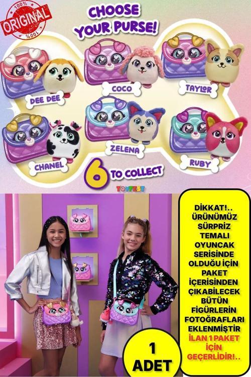 Glam Buddies Suprise Puppy Purse - Aksesuarlı Çantalı Sürpriz Peluş Oyuncak - 1 Adet