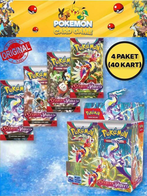 Pokemon Scarlet & Violet Booster English Tcg Online Oyun Kodlu Pokemon Kart - 4 Adet