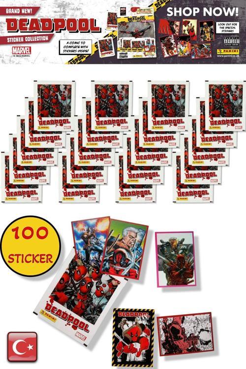 20 Paket - Marvel Deadpool Çıkartma Paketi | Panini Lisanslı Ürün ( 100 Stıcker )