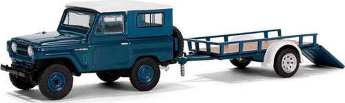 Greenlight 1/64 Hitch & Tow Series 31 - 1961 Nissan Patrol Hard Top With Utility Trailer
