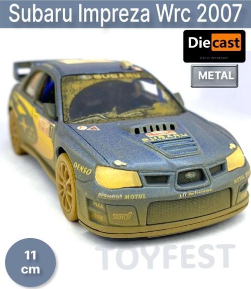 Subaru Impreza Wrc 2007 Çamurlu Çek Bırak Die - Cast Kapıları Açılabilen Metal Model Araba - 11.5 Cm