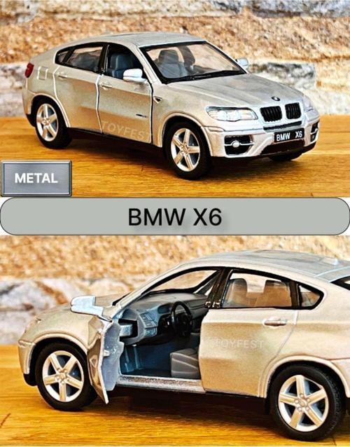 Bmw X6 Çek Bırak Die - Cast Kapıları Açılabilen Metal Model Araba - Gri 1:32 - 11.5 Cm