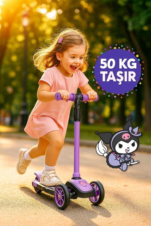 Kuromi Figürlü 3 Tekerlekli Çocuk Scooter - 50 Kg Taşır