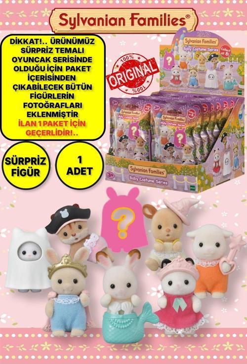 1 Adet Sylvanian Families Sevimli Kostüm Temalı Sürpriz Mini Bebek - 5 Cm - 1 Adet