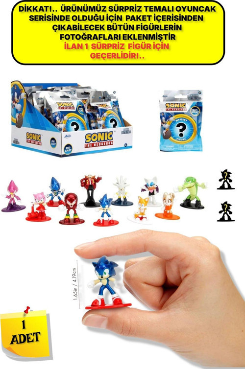 1 Adet Sonic Metal Sürpriz Paket - 1 Adet 4,19 Cm - Sadece 1 Figür Gönderiliyor Lütfen Dikkat!...