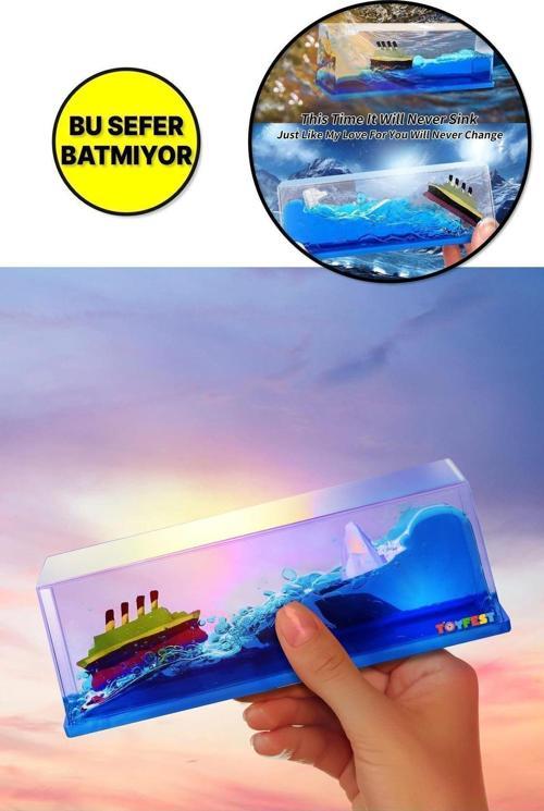 Titanik Ve Buz Dağı Hediyelik Dekoratif Ev Ve Ofis Hediyesi Özel Aşk Gemisi - 15.2 Cm