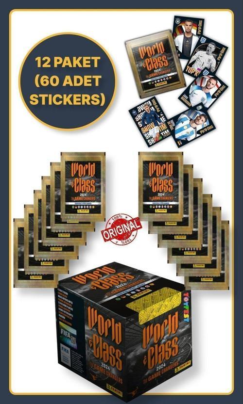 Panini Fifa World Class Koleksiyon Futbolcu 2024 Sticker Çıkartmaları + 12 Paket (60 Adet Sticker)