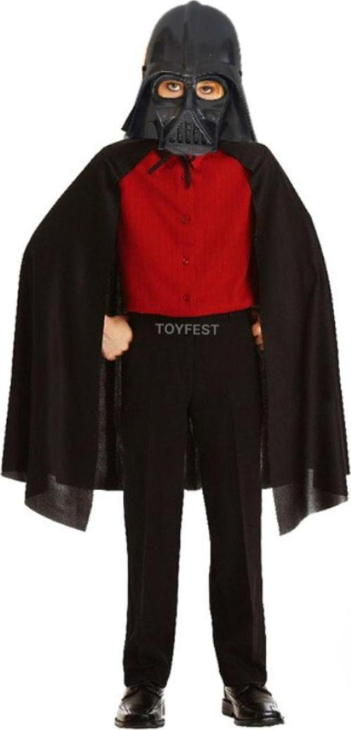Star Wars Uzay Yolu Şavaşları Pelerinli Maskeli Darth Vader Çocuk Kostümü (7 - 14 Yaş Arası) - 90 Cm