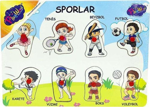 Ahşap Tutmalı Sporlar Yapboz - 1 Adet