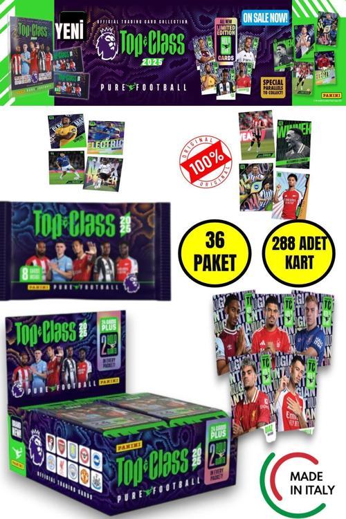 Panini Top Class 2025 Premier League Koleksiyon Futbolcu Kartları  (36 Paket & 288 Adet Kart )