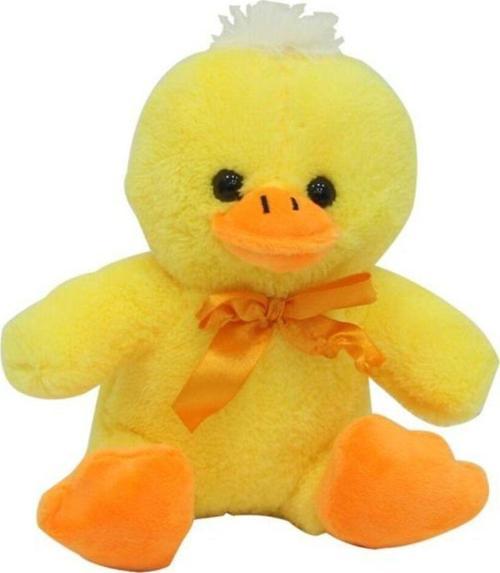 Peluş Oturan Ördek Kurdelalı 20 Cm